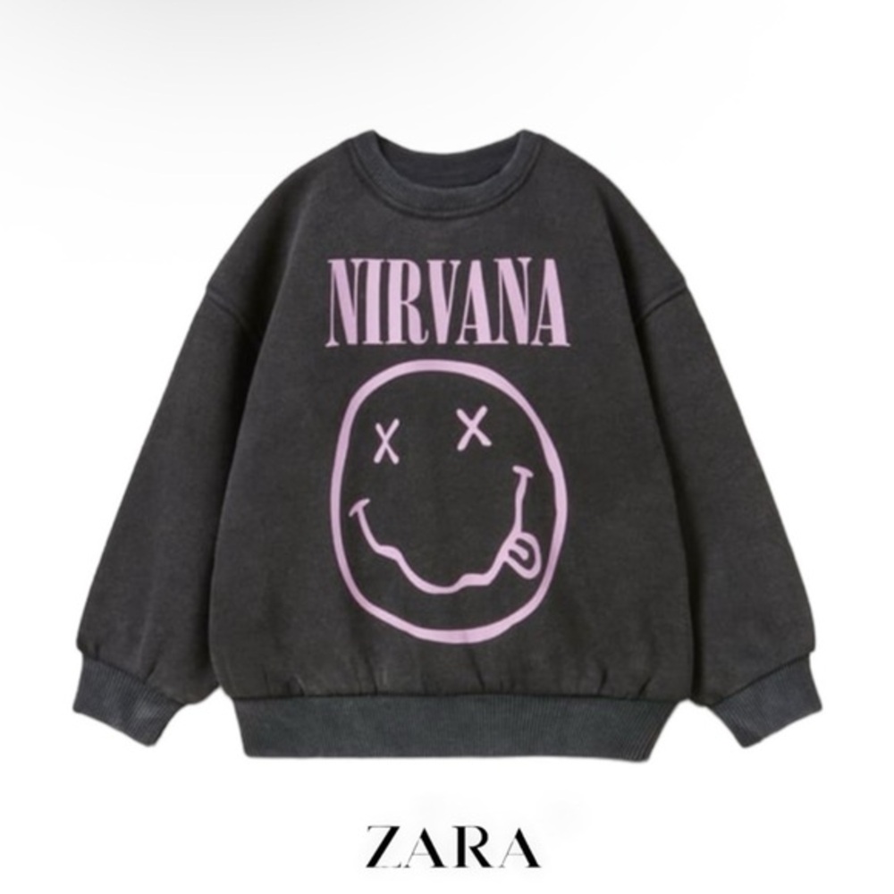 Zara Kids Nirvana Sweatshirt Gray Size‎ 11-12Y